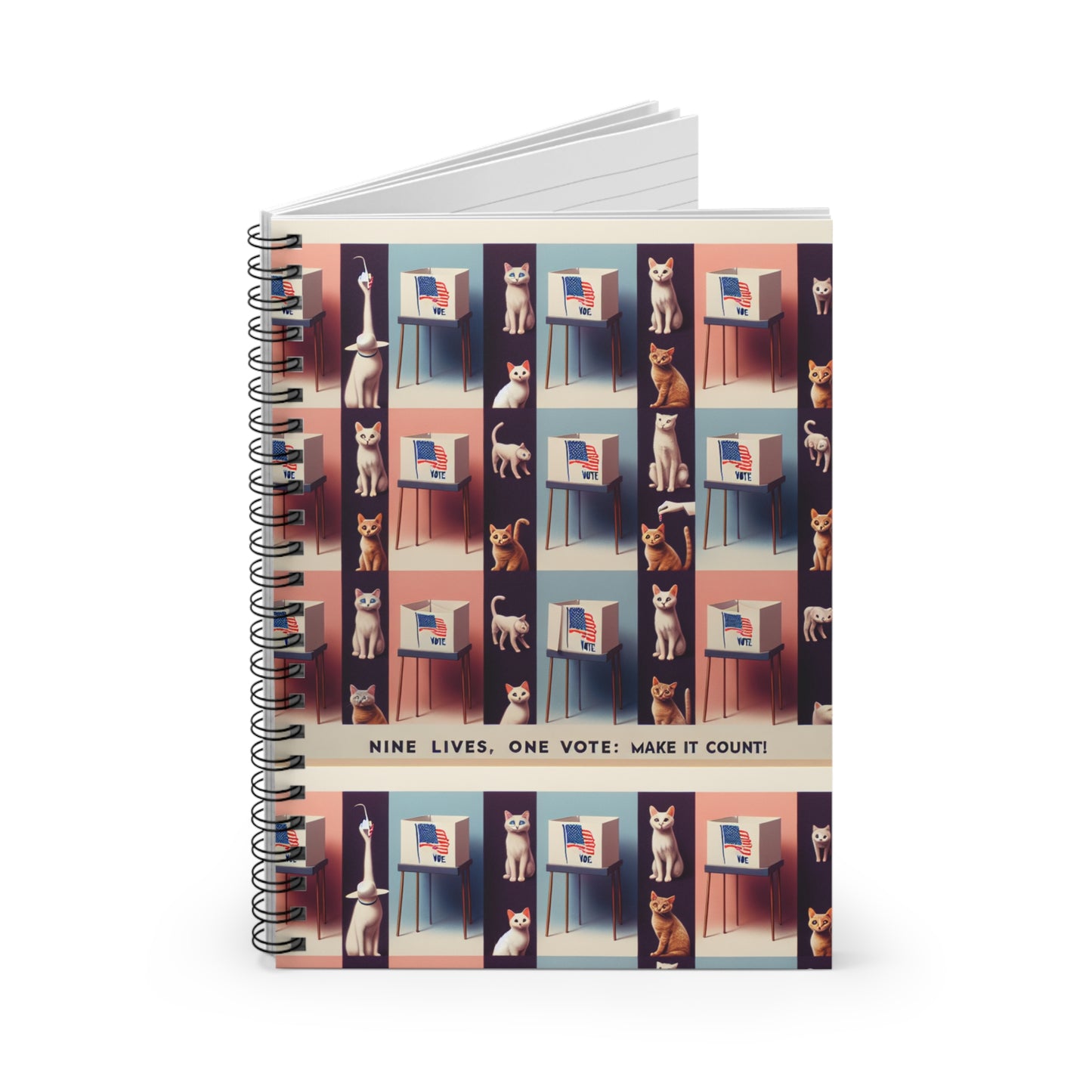 Whiskers & Votes Spiral Notebook - Ruled Line